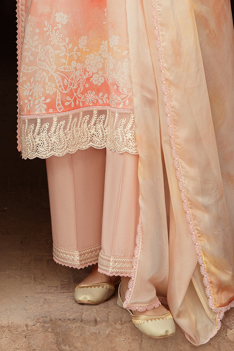 Cross Stitch | Premium Lawn 24 | PEACH BLUSH -  Cross Stitch Formal - Original Designer Dress - House of Maryam