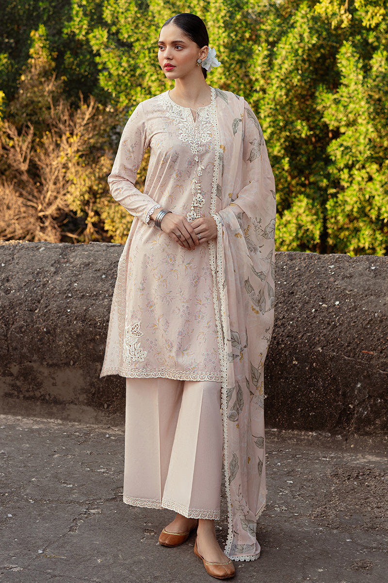Cross Stitch | Premium Lawn 24 | SILVER PEONY -  Cross Stitch Formal - Original Designer Dress - House of Maryam