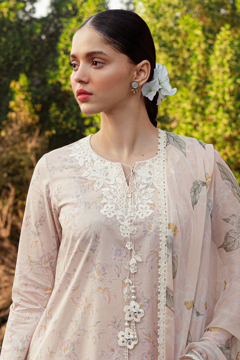 Cross Stitch | Premium Lawn 24 | SILVER PEONY -  Cross Stitch Formal - Original Designer Dress - House of Maryam