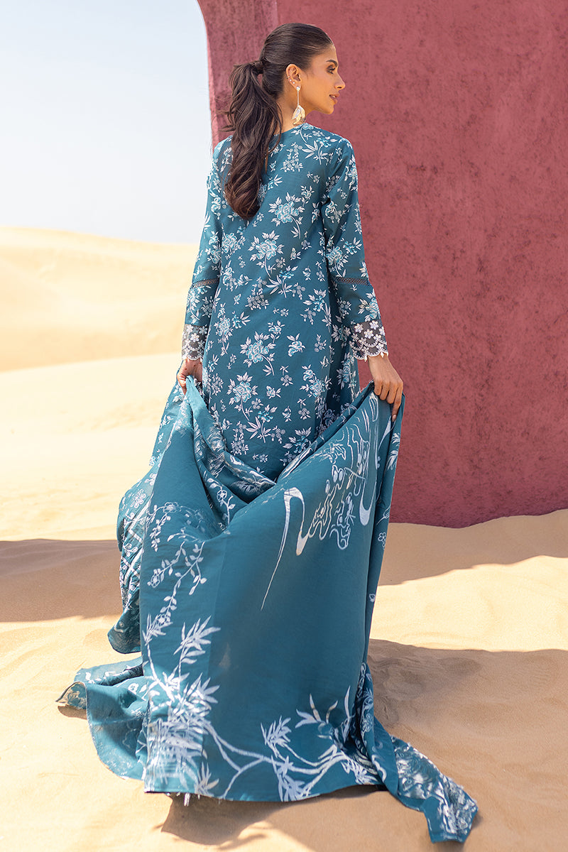 Cross Stitch | Eid Lawn 24 | TEAL SERENITY -  Cross Stitch Luxury - Original Designer Dress - House of Maryam