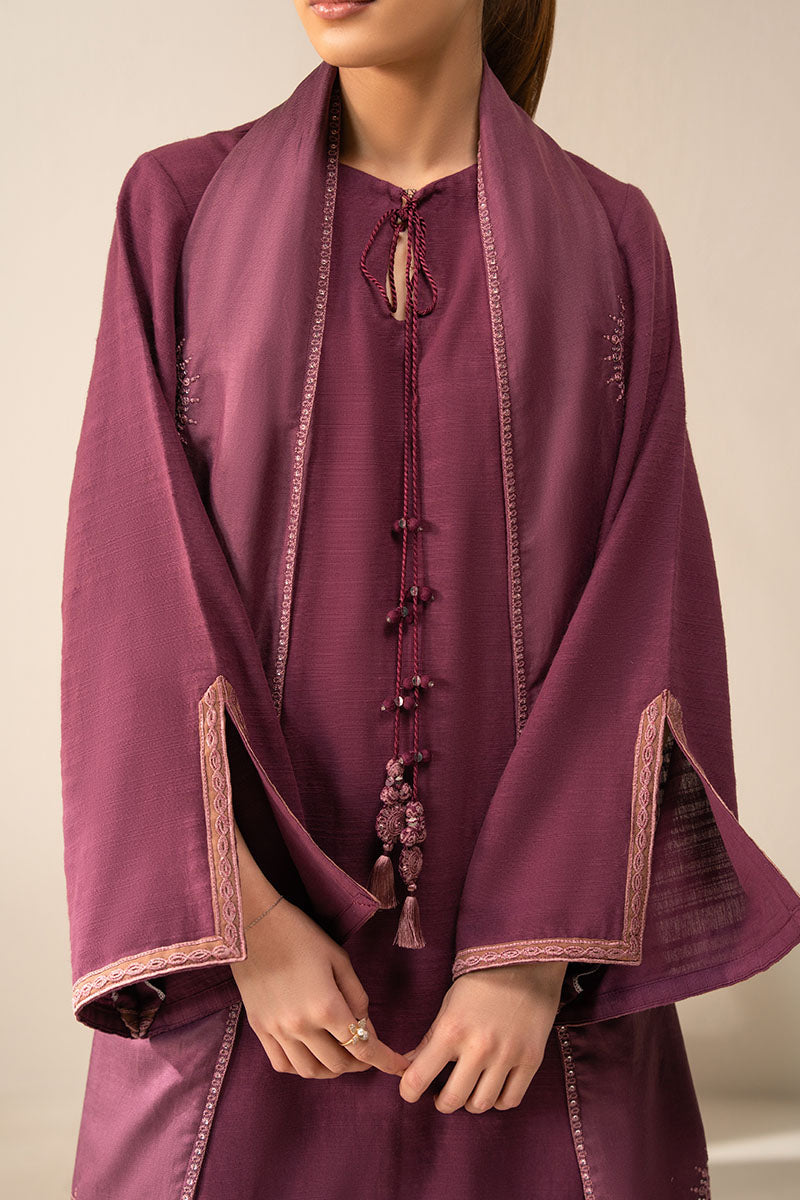 Cross Stitch | Exclusive Pret | Plum Berry-2PC (Shirt & Dupatta), image 3