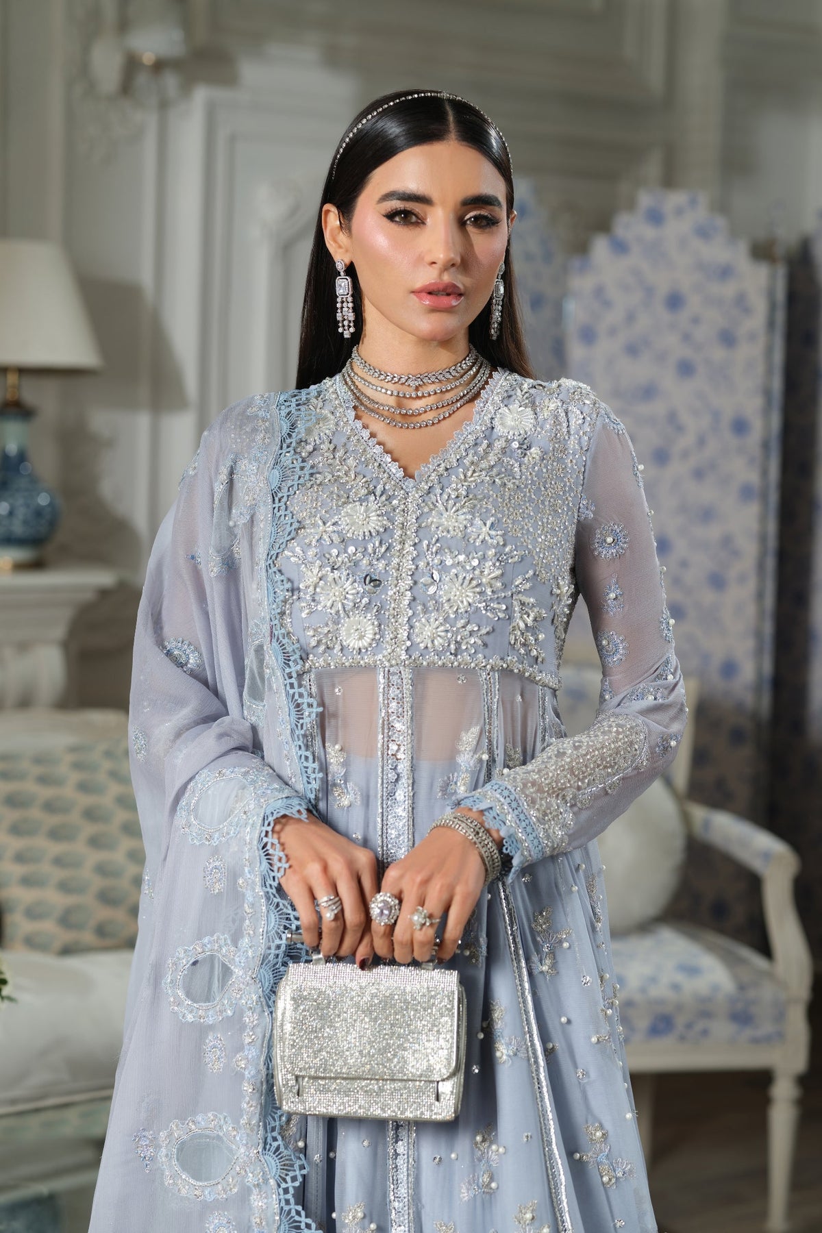Maryam Hussain | Meer Embroidered Chiffon | Falaq Meer-02-3