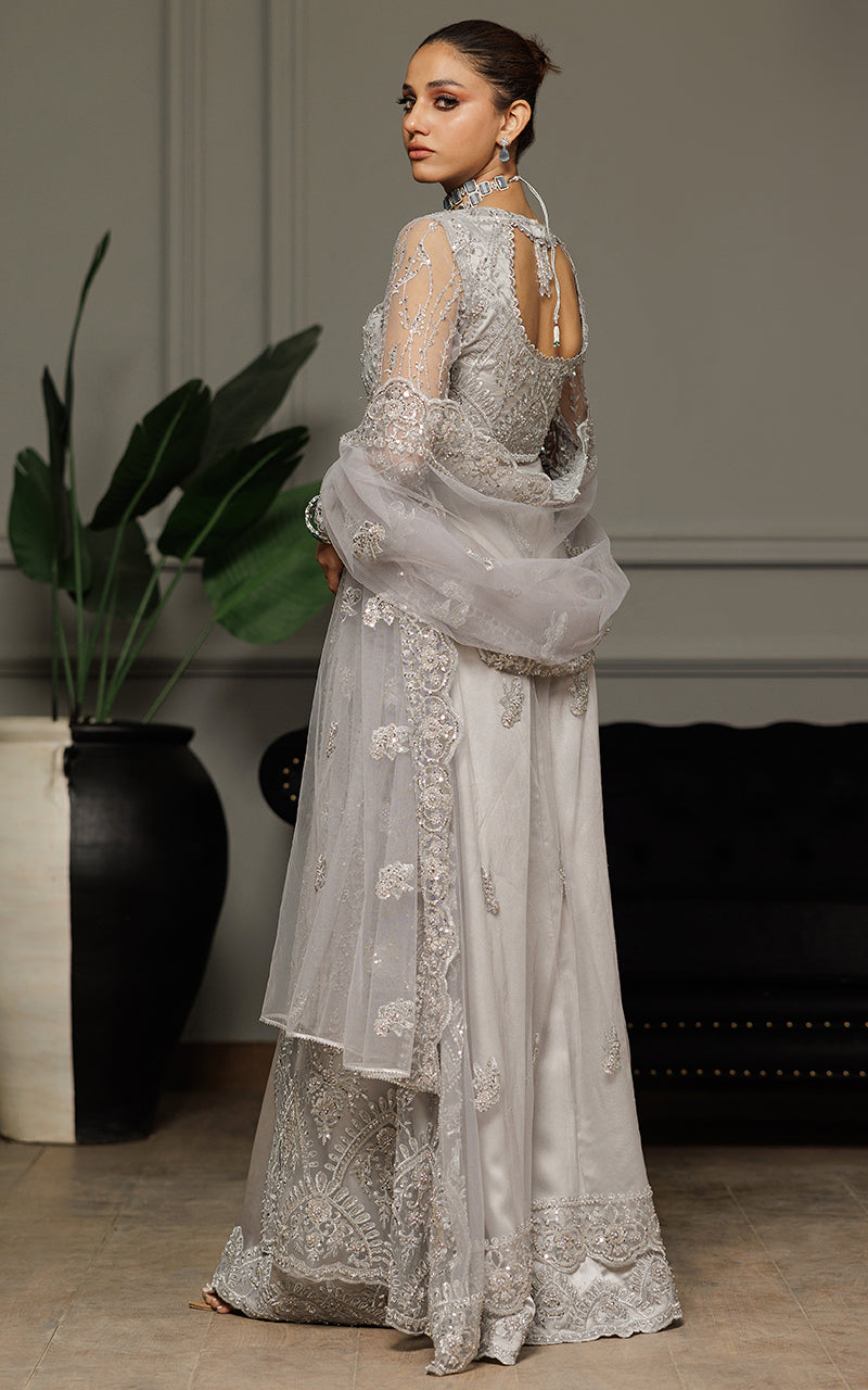 Threads and Motifs | Formal Dresses 25 | Net Embroidered Dress With Skirt And Dupatta -  Threads and Motifs Ladies Clothes - Original Designer Dress - House of Maryam