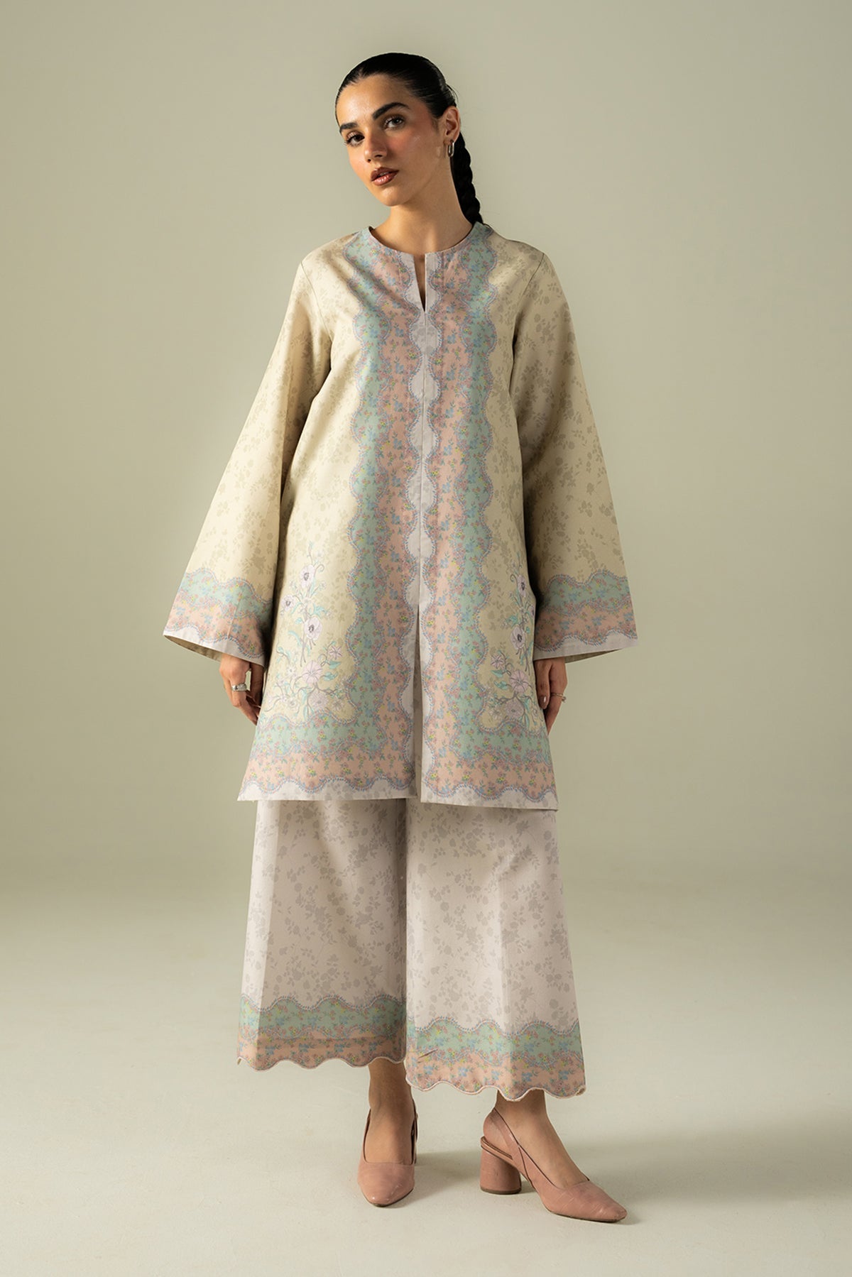 Afrozeh Static canary yellow lawn co-ord set, photo 4
