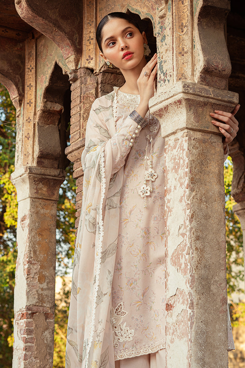 Cross Stitch | Premium Lawn 24 | SILVER PEONY -  Cross Stitch Formal - Original Designer Dress - House of Maryam