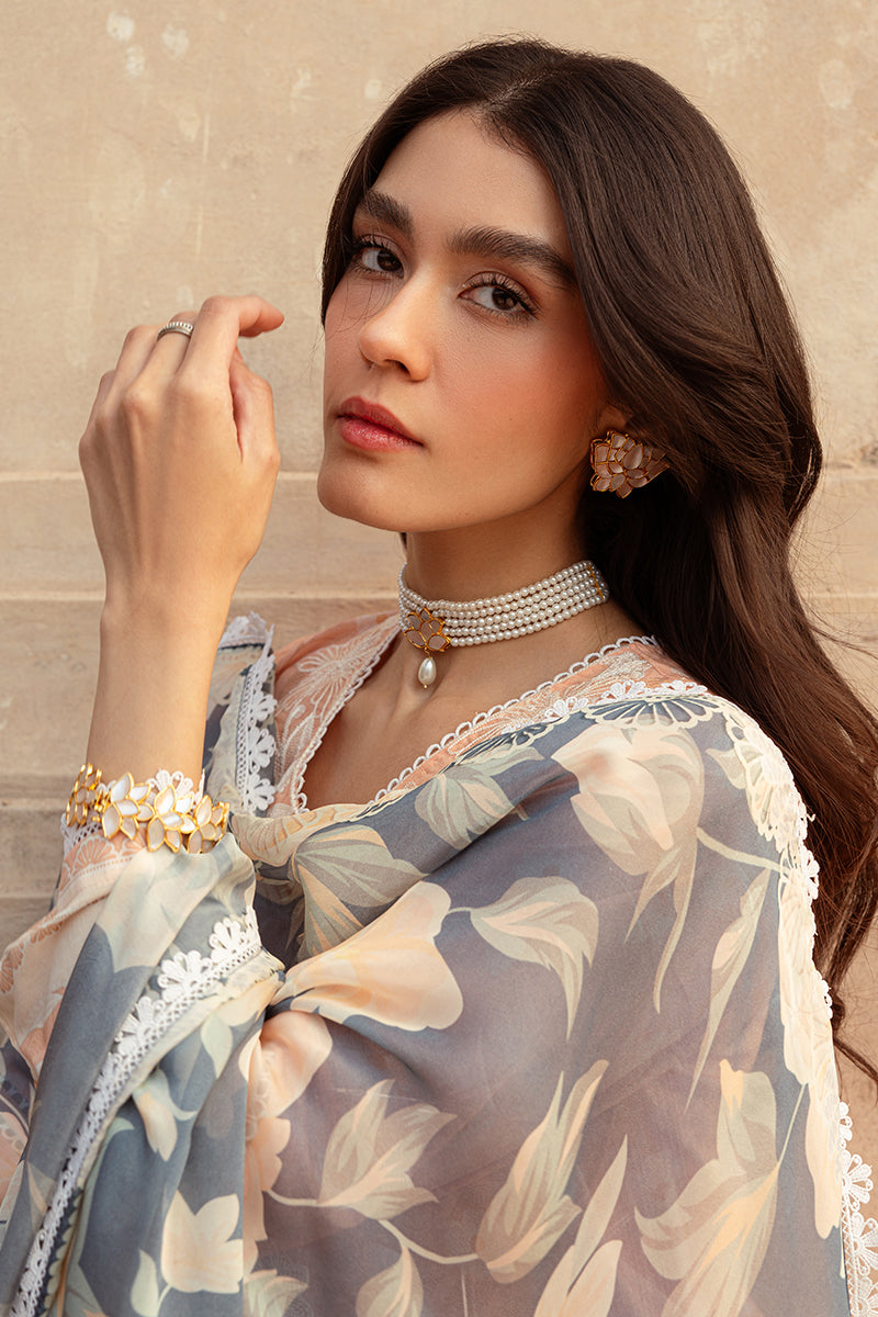 Cross Stitch | Premium Lawn 24 | SUNSET FLORA -  Cross Stitch Formal - Original Designer Dress - House of Maryam