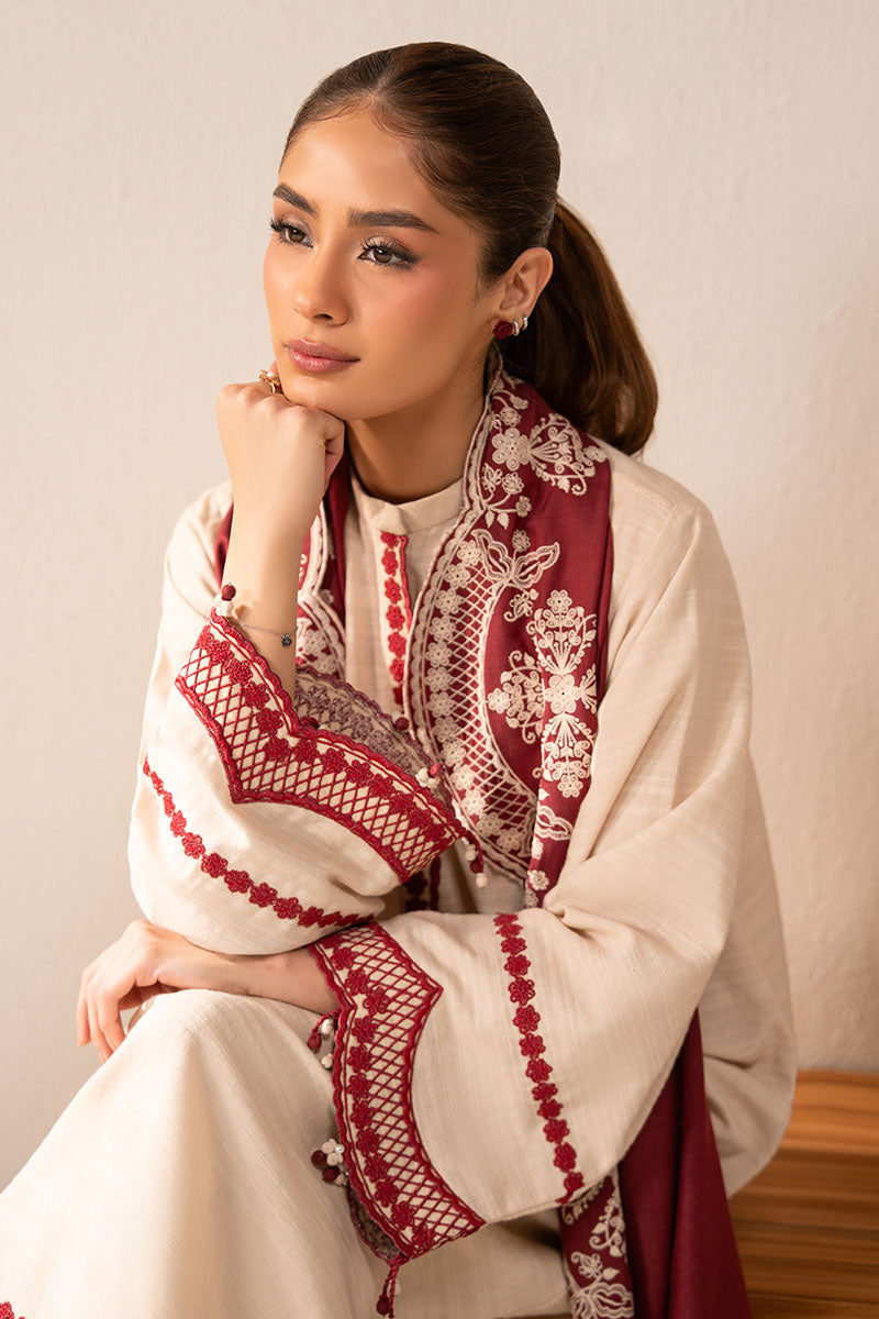 Cross Stitch | Exclusive Pret | Crimson Blush-2PC (Shirt & Dupatta)-4
