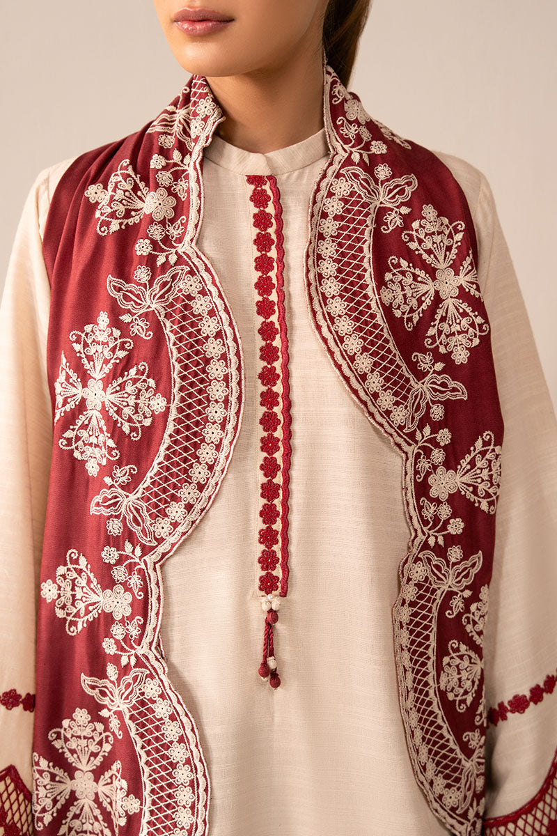 Cross Stitch | Exclusive Pret | Crimson Blush-2PC (Shirt & Dupatta)-3
