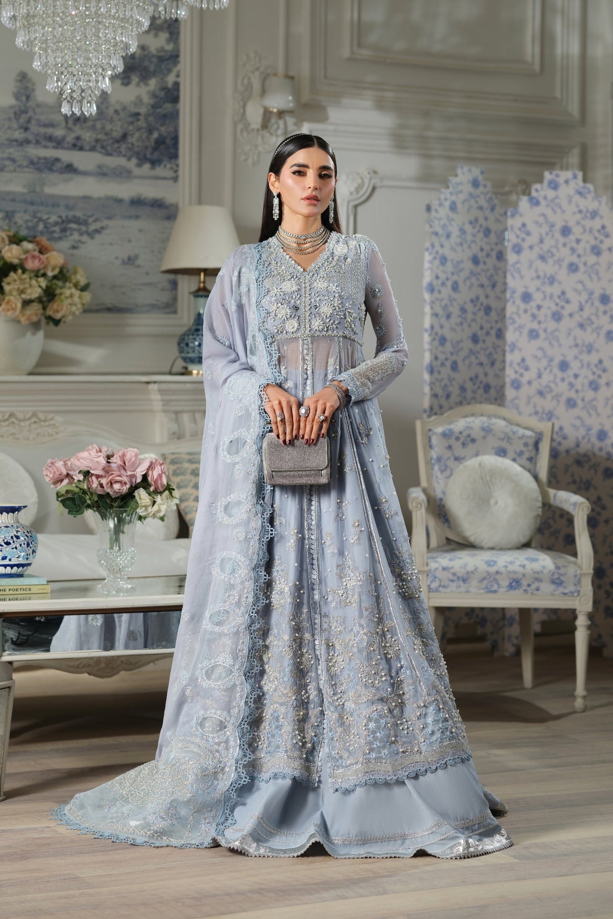 Maryam Hussain | Meer Embroidered Chiffon | Falaq Meer-02
