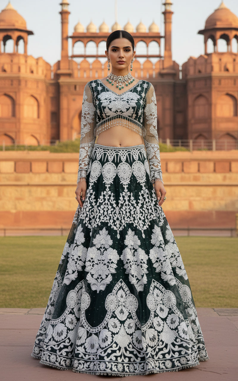 Threads and Motifs | Formal Outfits | Blouse With Lehenga-1