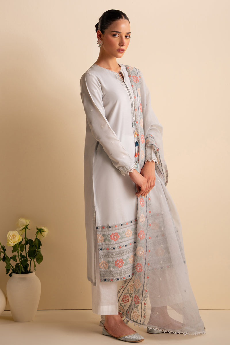 Cross Stitch | Exclusive Pret | Pearl Blue-2 Piece (Shirt & Dupatta)-8