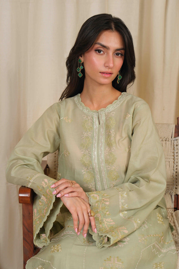 Noor by Saadia Asad | Noor Pret 25 | D4 - Muted Green -  Noor by Saadia Asad Ladies Clothes - Original Designer Dress - House of Maryam