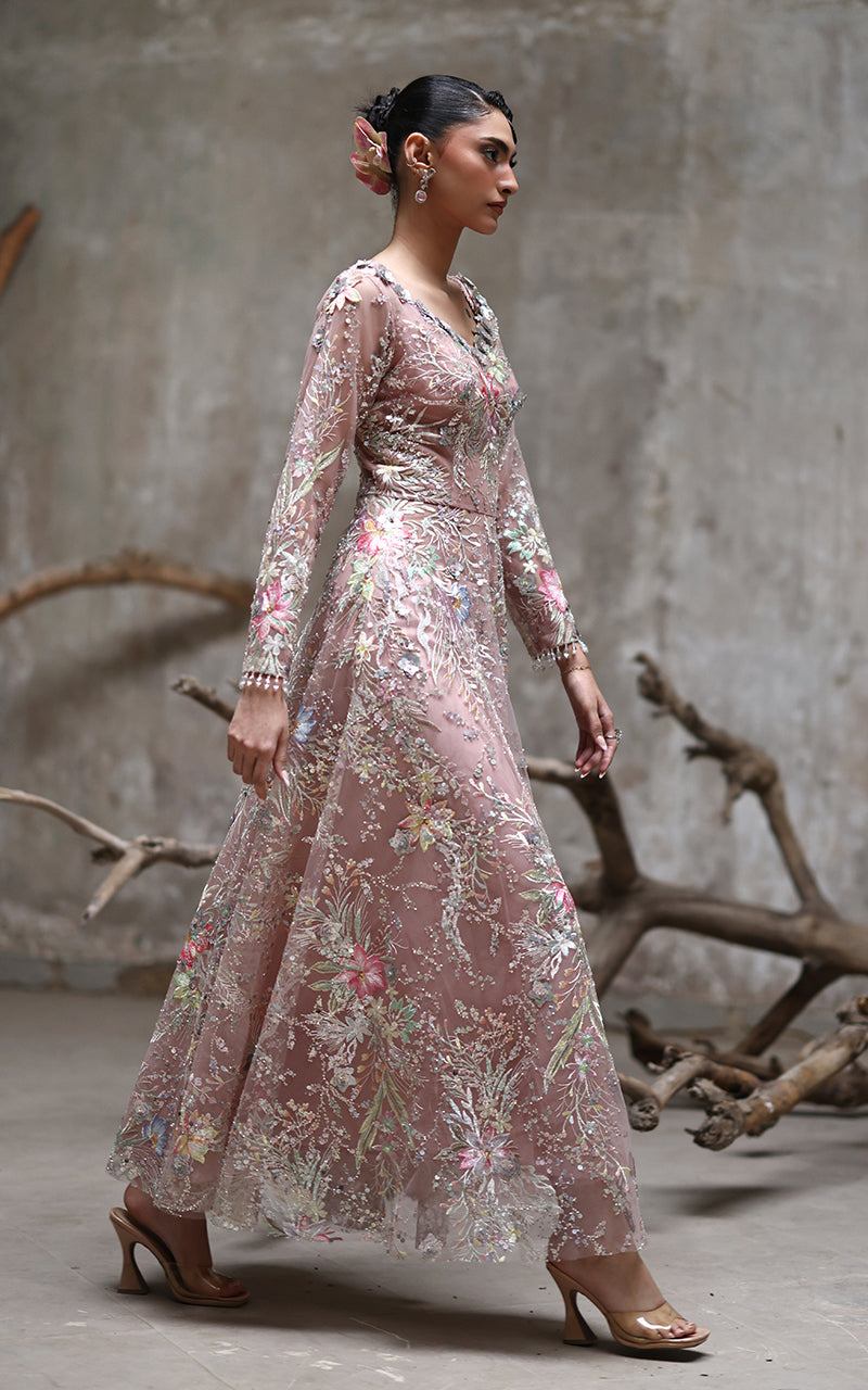 Threads and Motifs | Formal Dresses 25 | Net Embroidered Dress -  Threads and Motifs Ladies Clothes - Original Designer Dress - House of Maryam