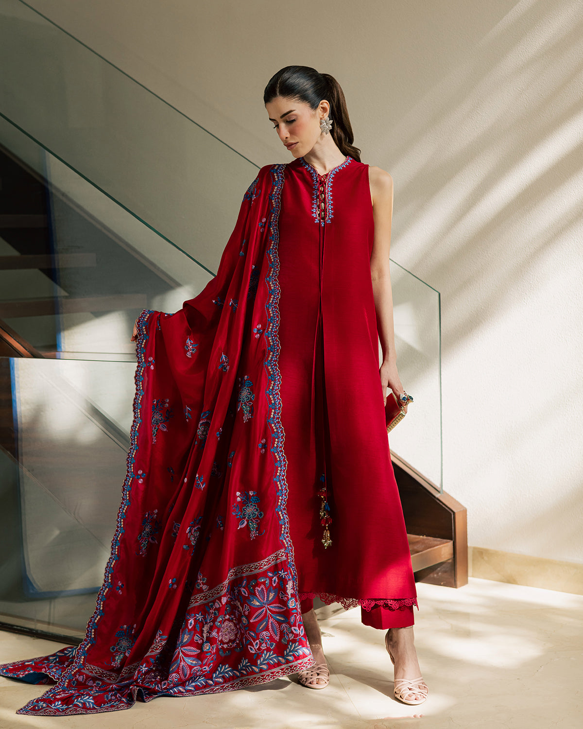 Sadaf Fawad Khan | Eva Luxury Pret 26 | Whip Red-13