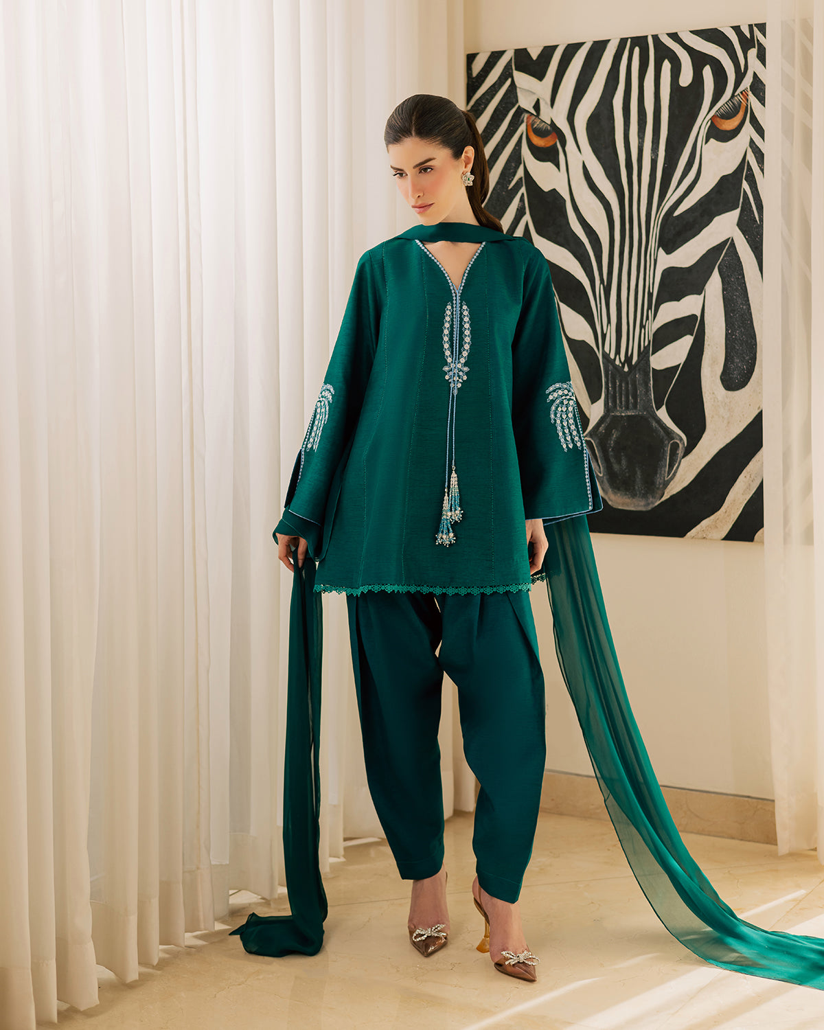 Sadaf Fawad Khan | Eva Luxury Pret 26 | Viridian-2