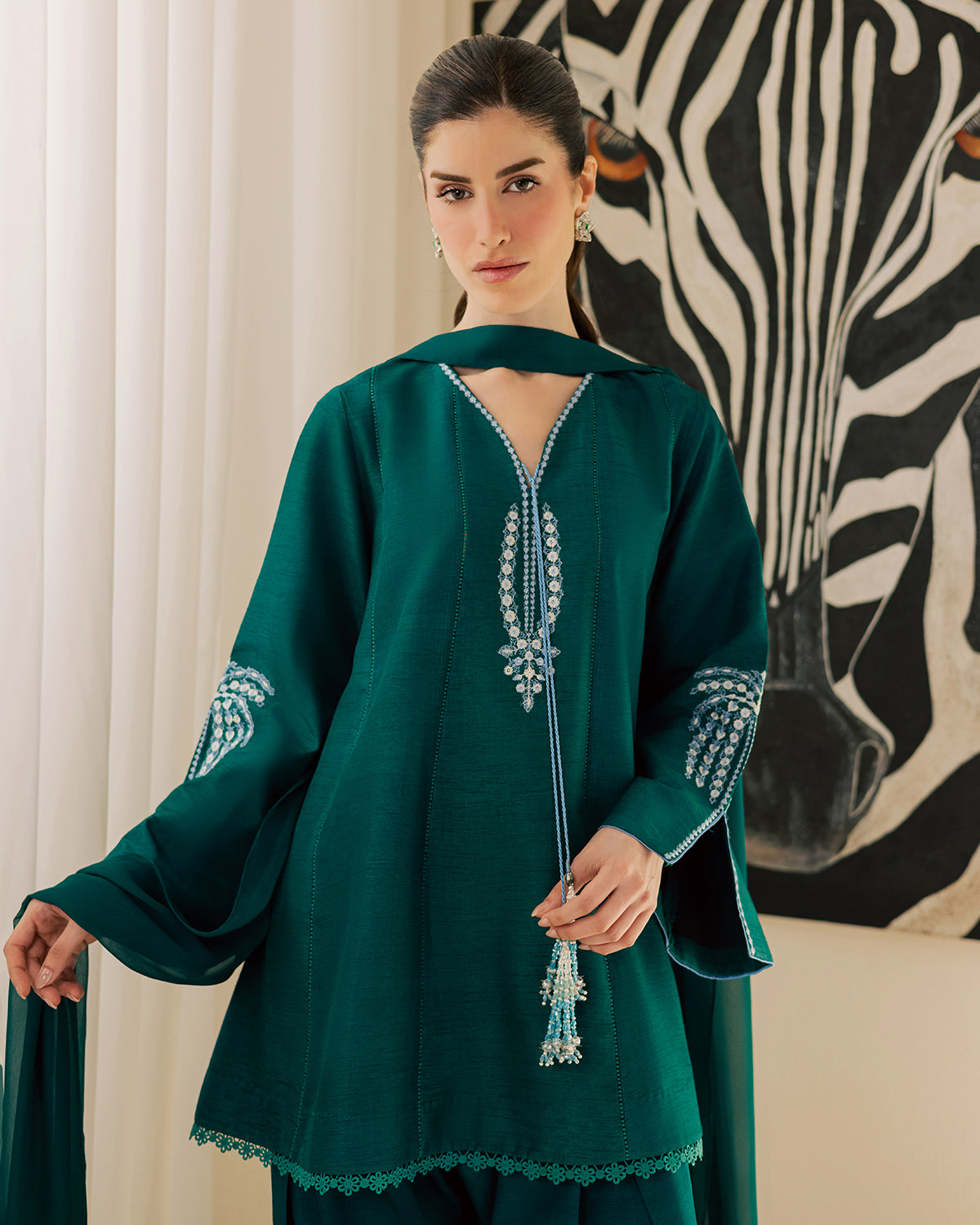 Sadaf Fawad Khan | Eva Luxury Pret 26 | Viridian, image 5