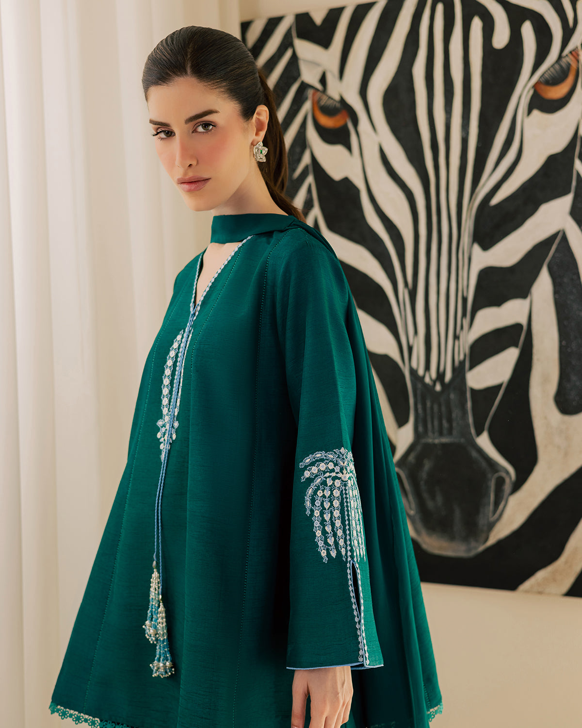 Sadaf Fawad Khan | Eva Luxury Pret 26 | Viridian-10