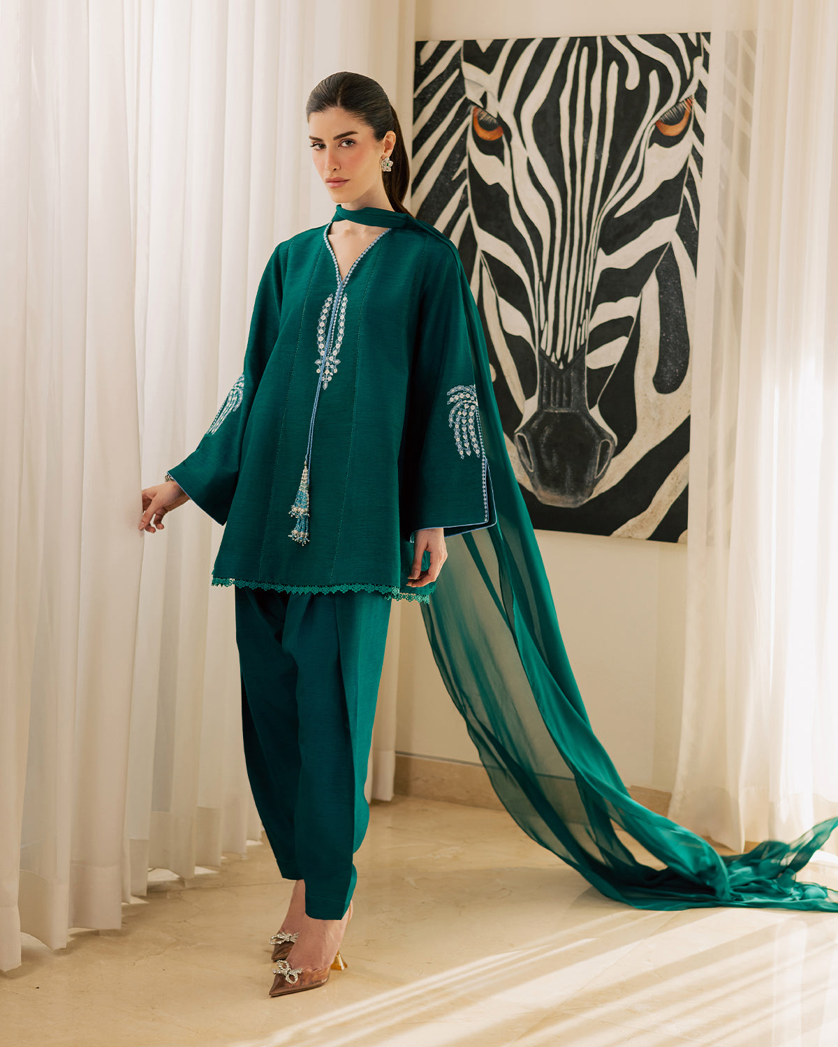 Sadaf Fawad Khan | Eva Luxury Pret 26 | Viridian-8