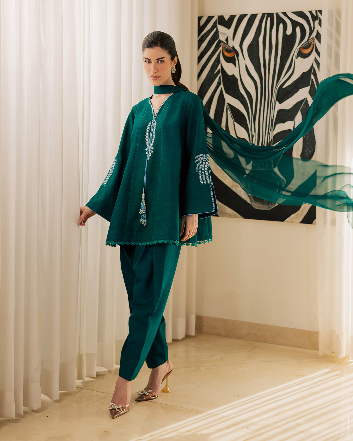 Sadaf Fawad Khan | Eva Luxury Pret 26 | Viridian, image 7