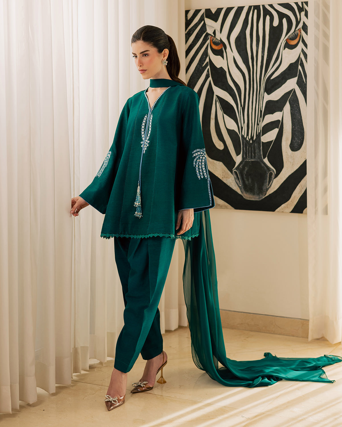 Sadaf Fawad Khan | Eva Luxury Pret 26 | Viridian-3