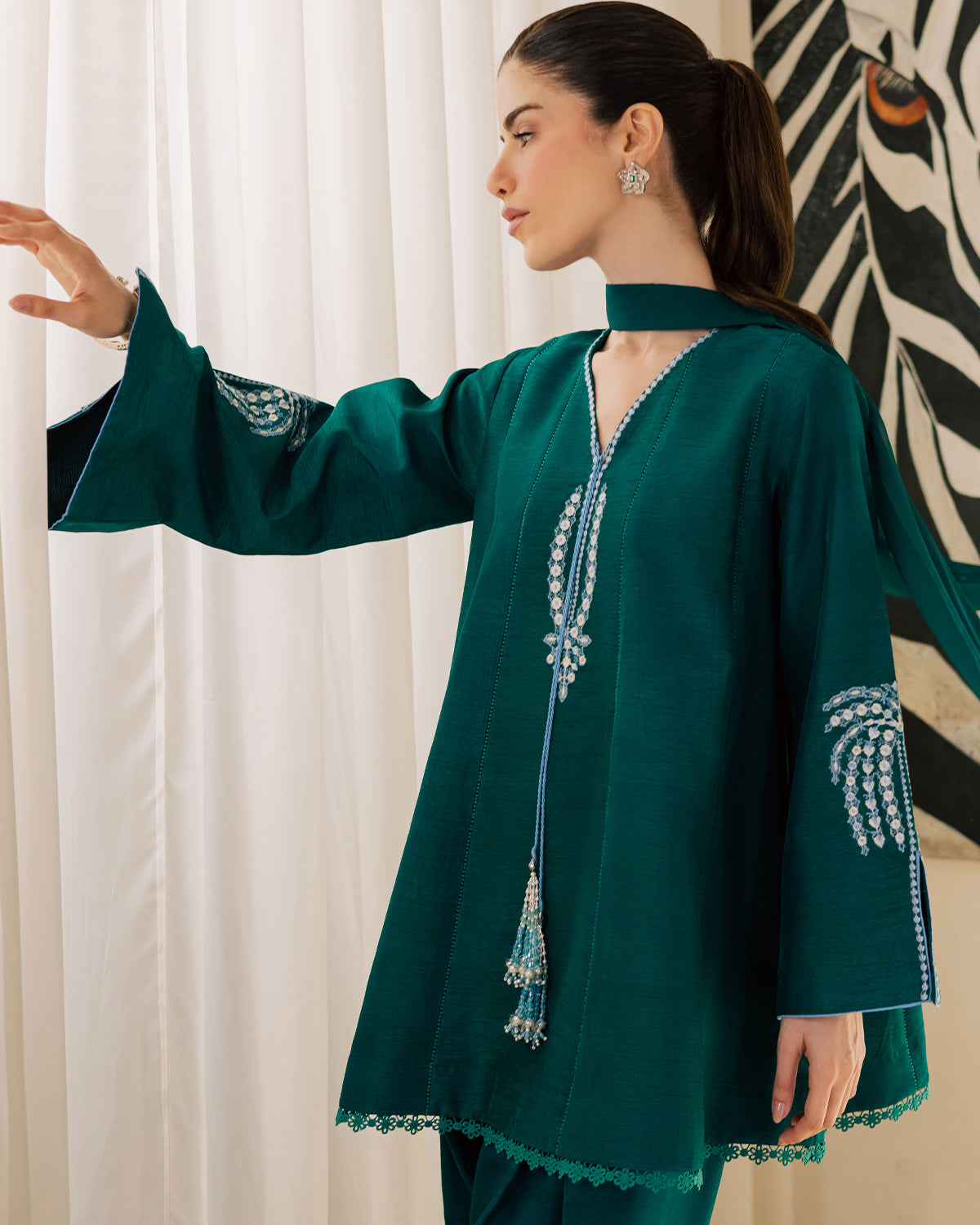 Sadaf Fawad Khan | Eva Luxury Pret 26 | Viridian, image 6