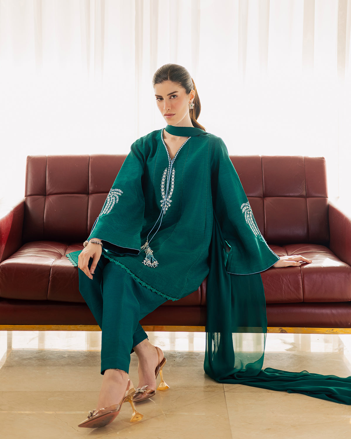 Sadaf Fawad Khan | Eva Luxury Pret 26 | Viridian-14