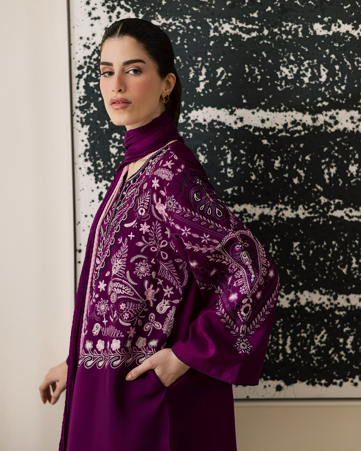 Sadaf Fawad Khan | Eva Luxury Pret 26 | Tyrian, image 8