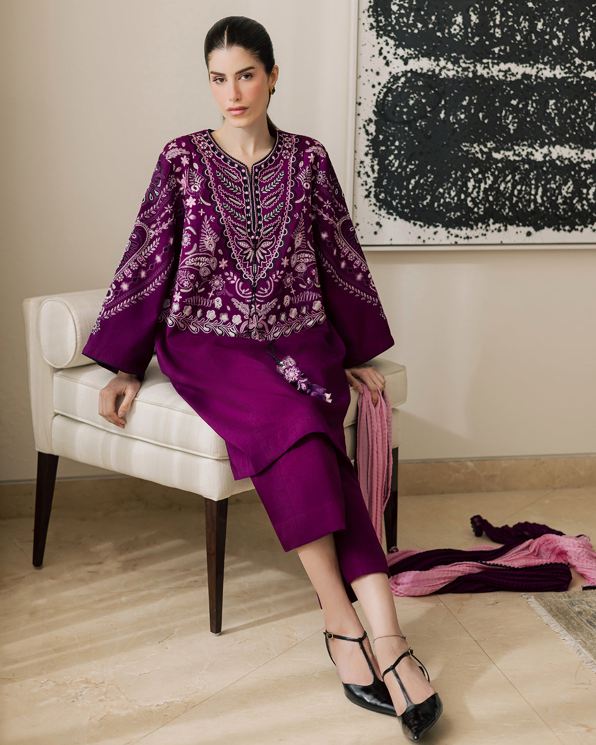 Sadaf Fawad Khan | Eva Luxury Pret 26 | Tyrian-14