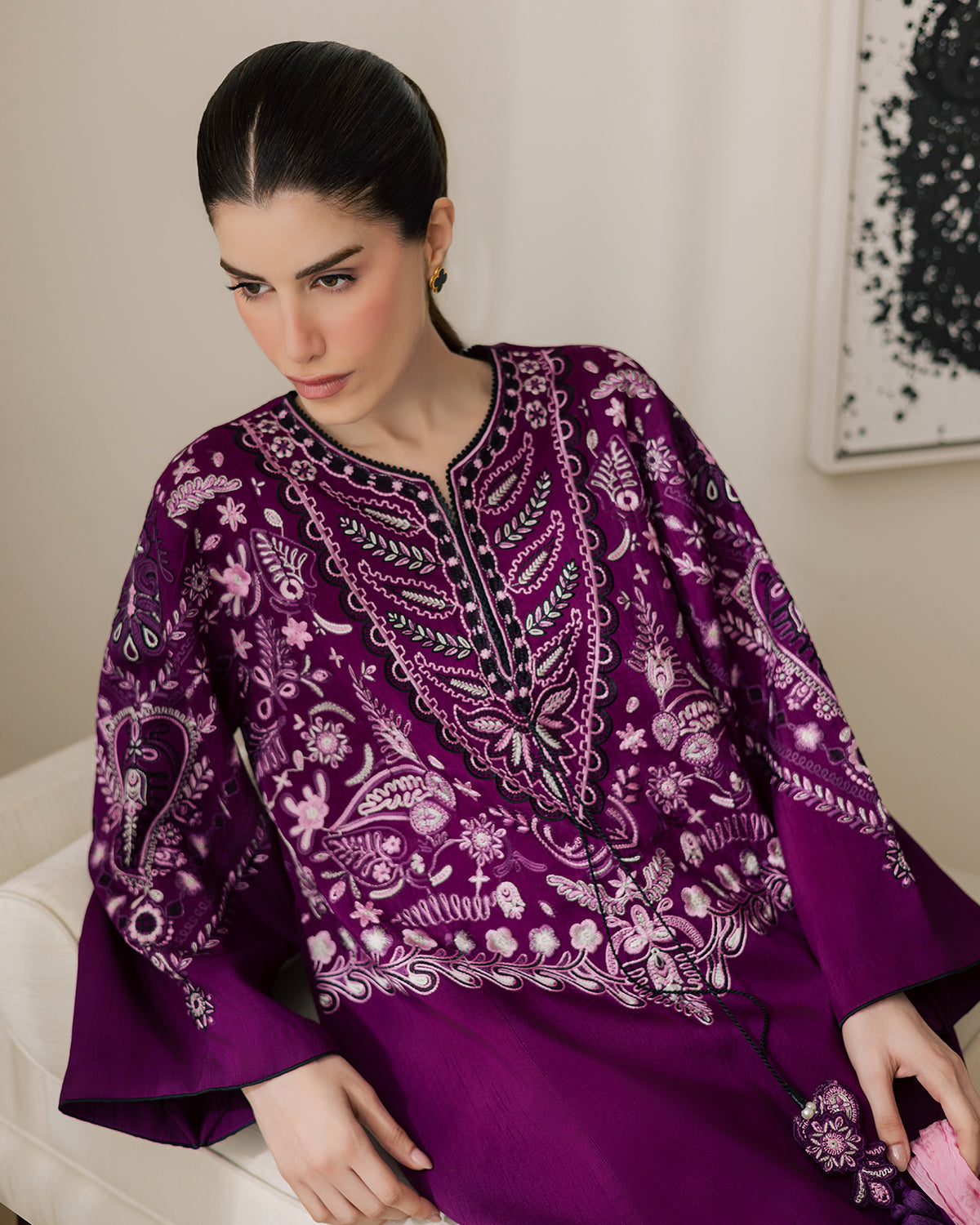 Sadaf Fawad Khan | Eva Luxury Pret 26 | Tyrian, image 12