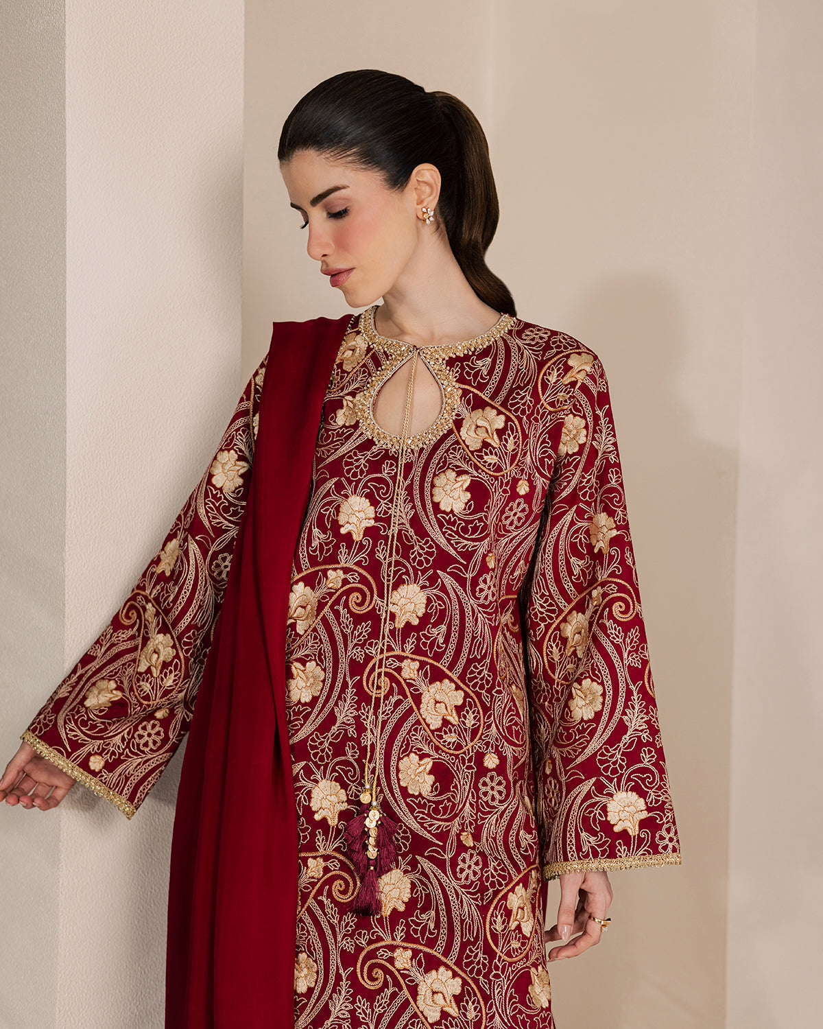 Sadaf Fawad Khan | Eva Luxury Pret 26 | Claret-11