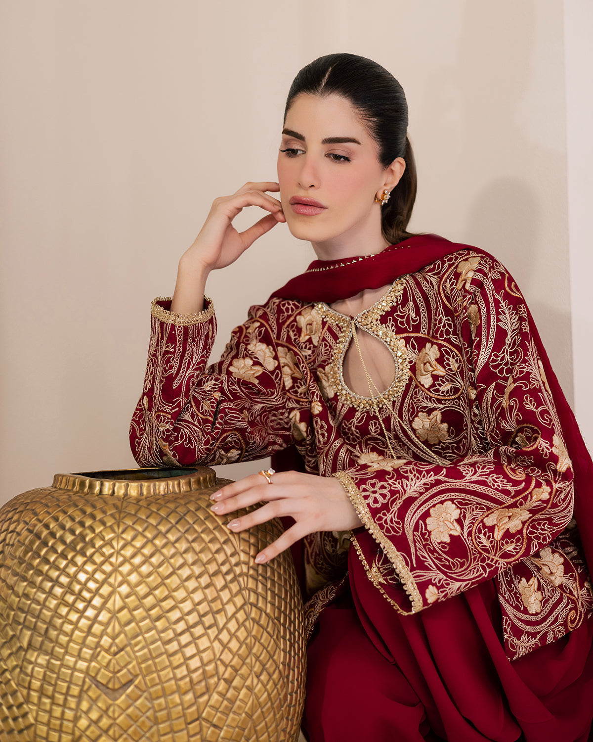 Sadaf Fawad Khan | Eva Luxury Pret 26 | Claret-14