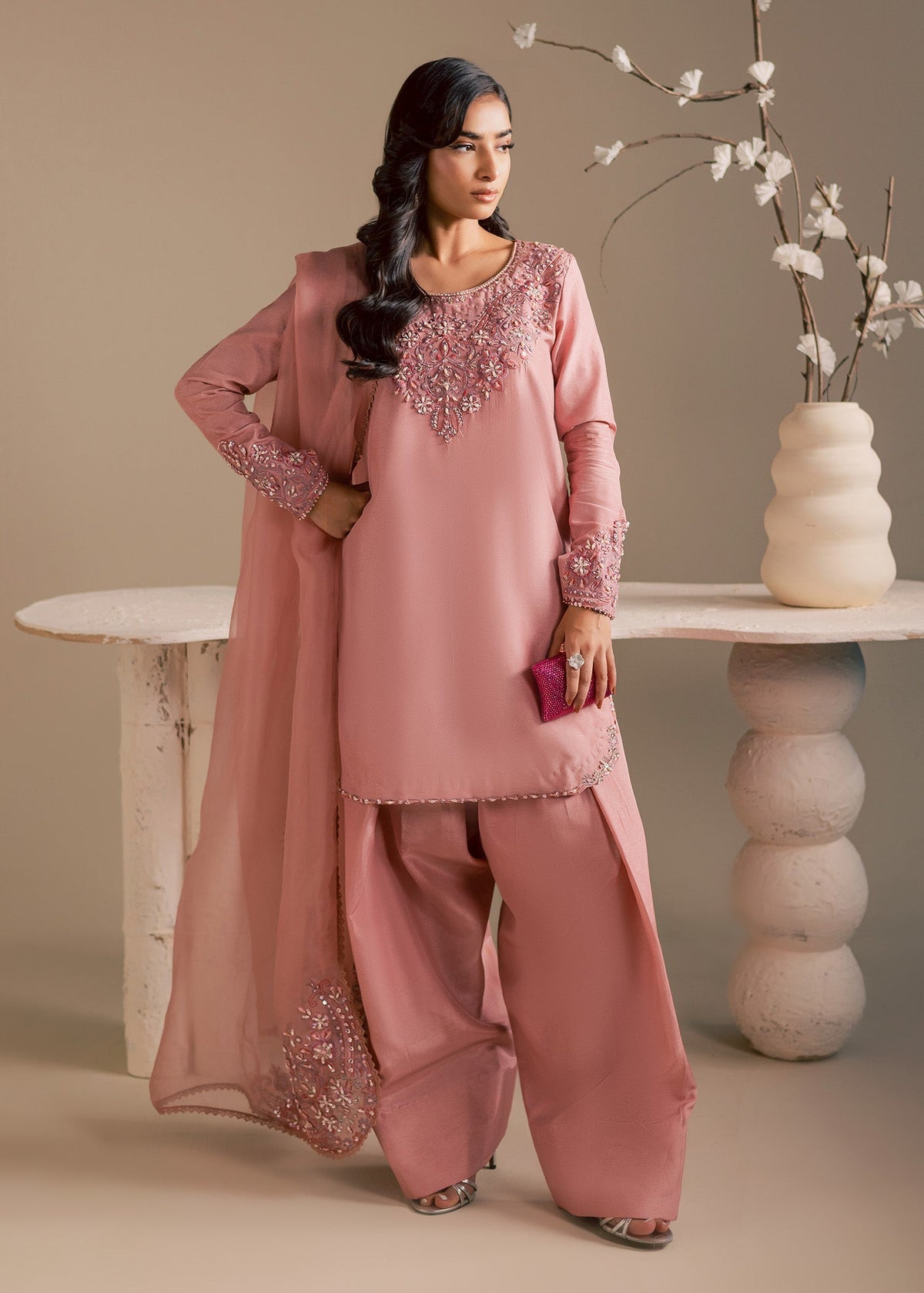 Maria Osama Khan | Noir Bliss Luxury Formals | Blush Dew, image 5