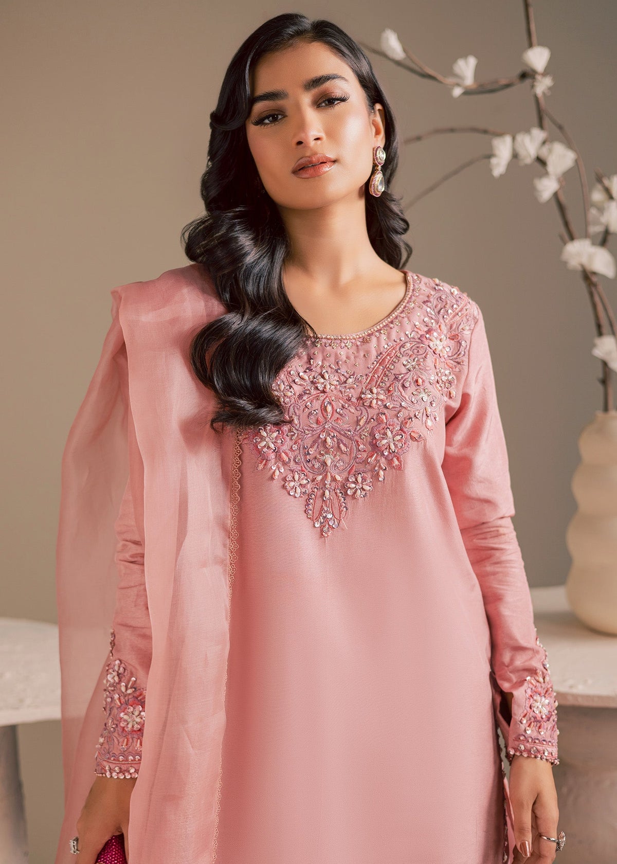 Maria Osama Khan | Noir Bliss Luxury Formals | Blush Dew, image 4