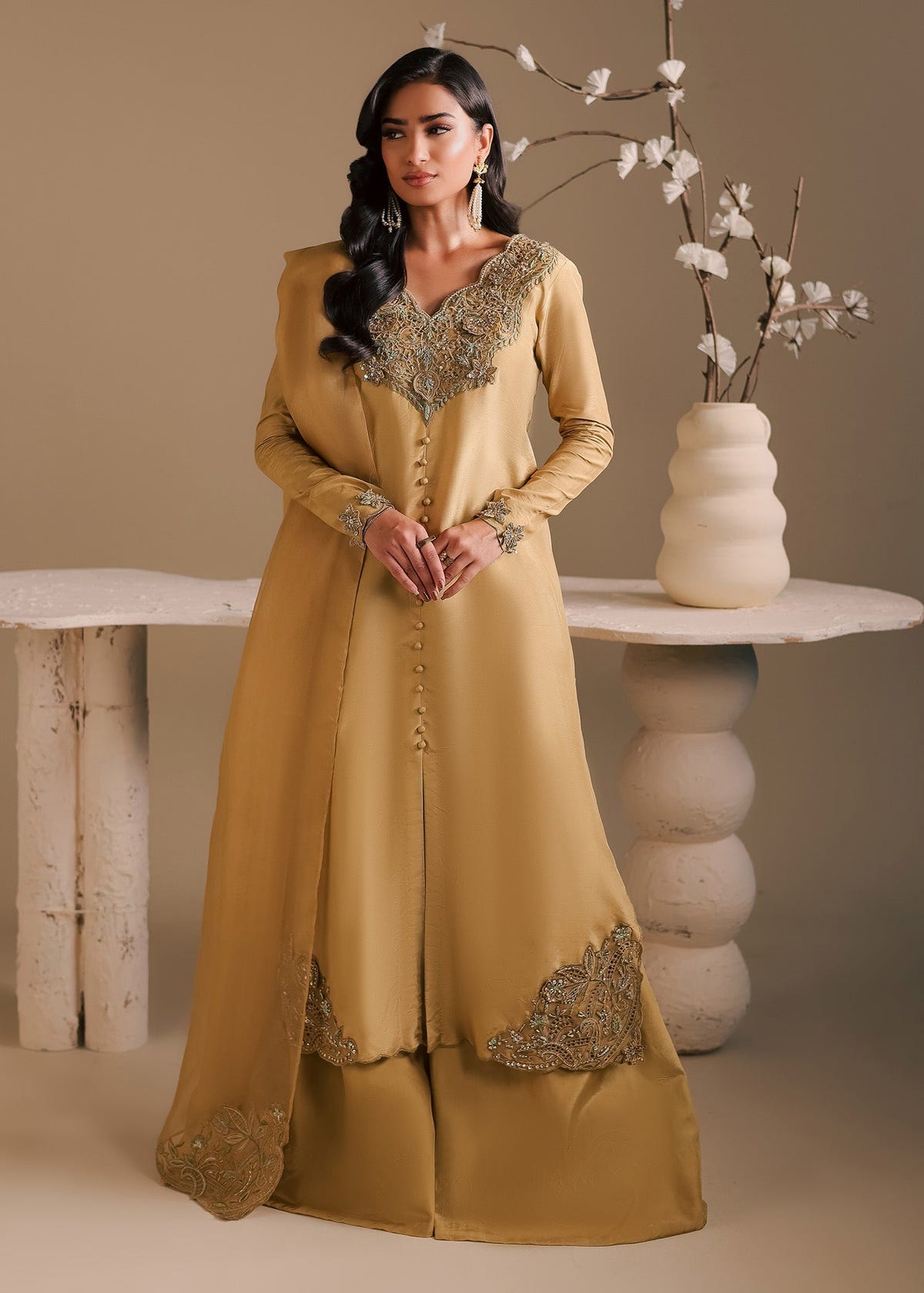 Maria Osama Khan | Noir Bliss Luxury Formals | Golden Ember