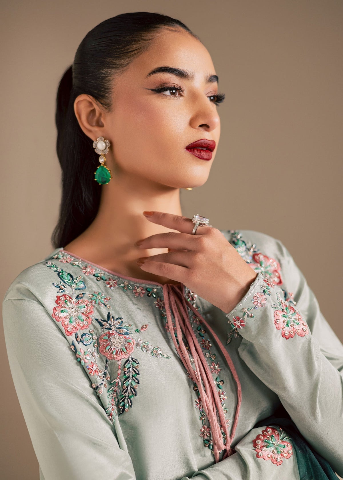 Maria Osama Khan | Noir Bliss Luxury Formals | Ash Mist-4