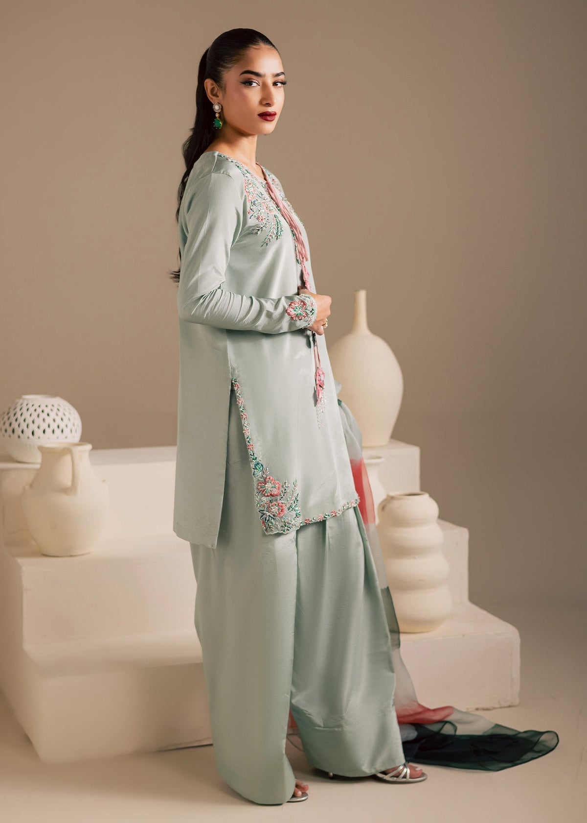 Maria Osama Khan | Noir Bliss Luxury Formals | Ash Mist, image 2