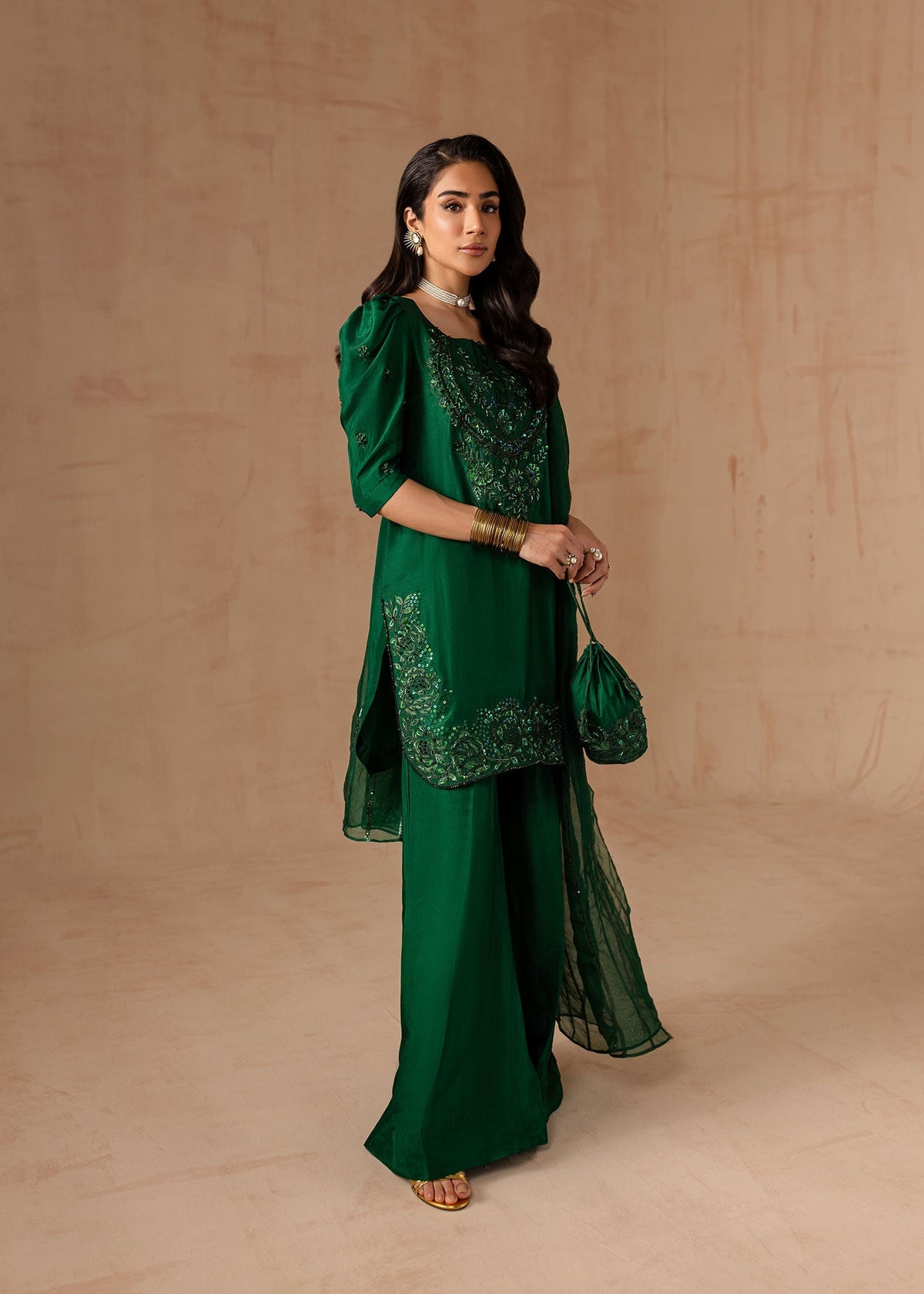 Maria Osama Khan | Noir Bliss Luxury Formals | Emerald Green -  Maria Osama Khan Ladies Clothes - Original Designer Dress - House of Maryam