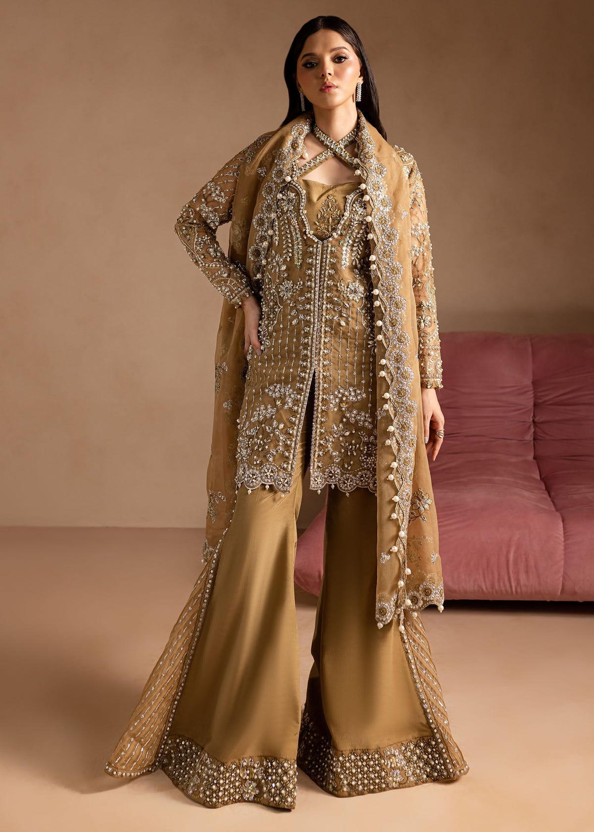Maria Osama Khan | Lamhay Wedding Festive | Sabahat -  Farasha Formal - Original Designer Dress - House of Maryam