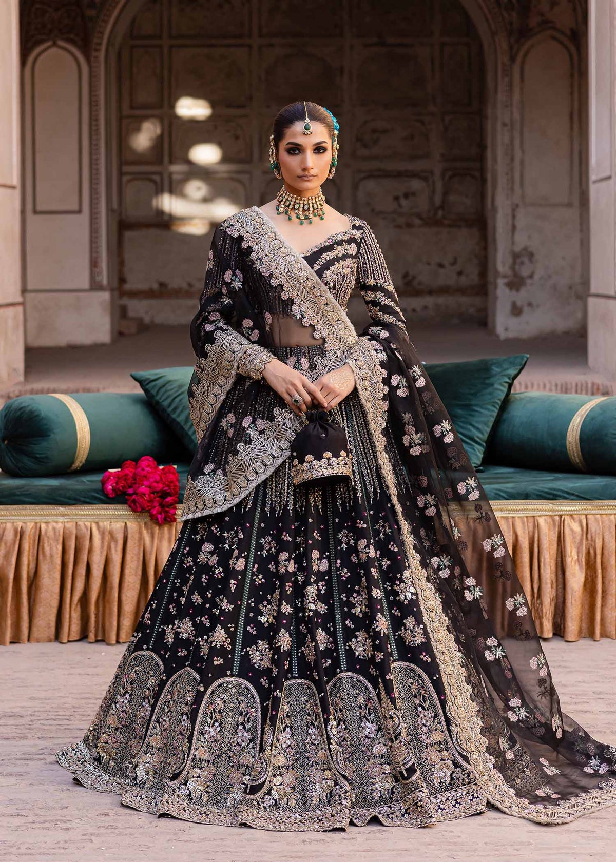 Akbar Aslam Nehaab tussel silk lehenga choli