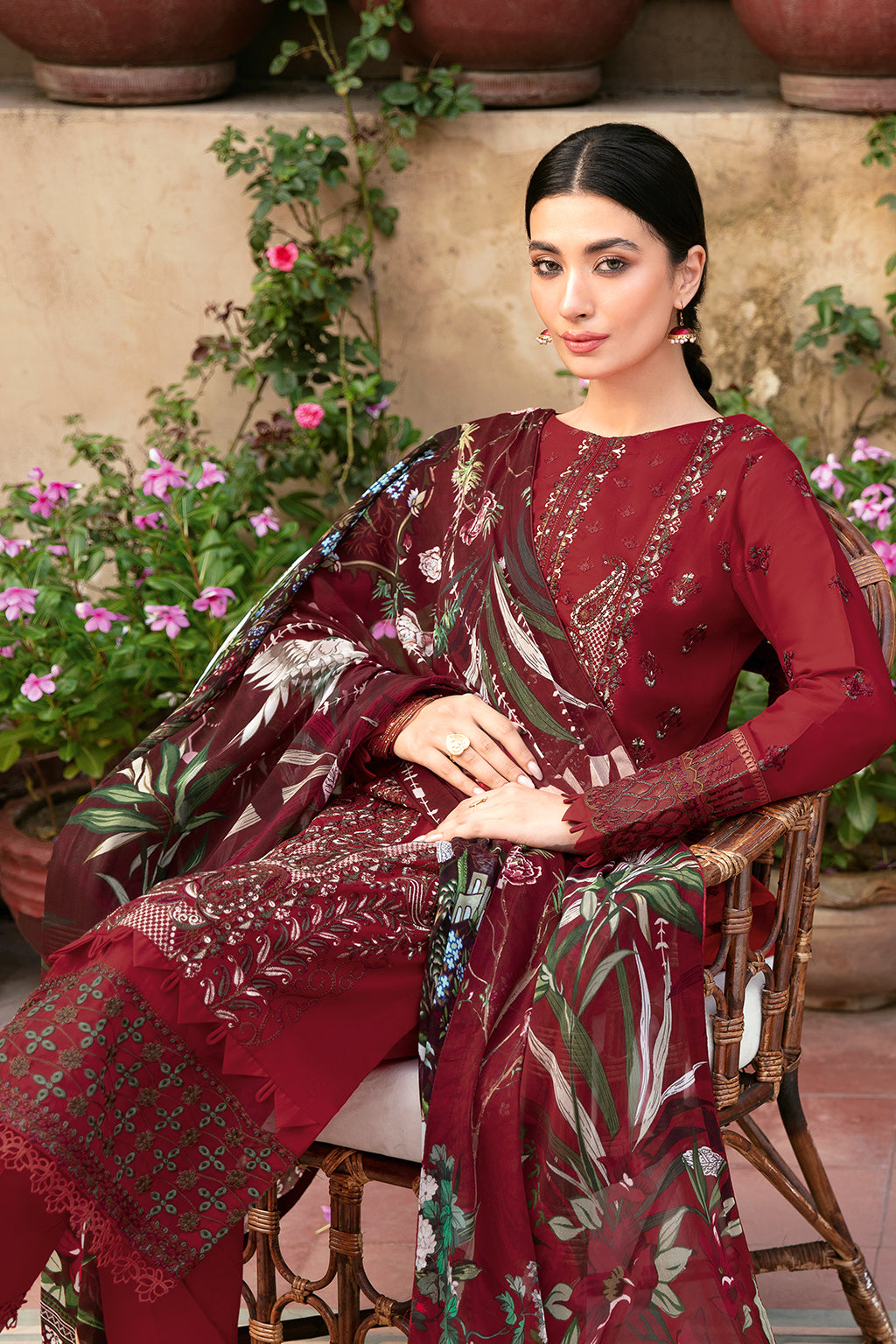 Ramsha | Mashaal Luxury Lawn | L-803 by Designer Ramsha - House of Maryam - Pakistani Designer Ethnic Wear in {{ shop.shopifyCountryName }}