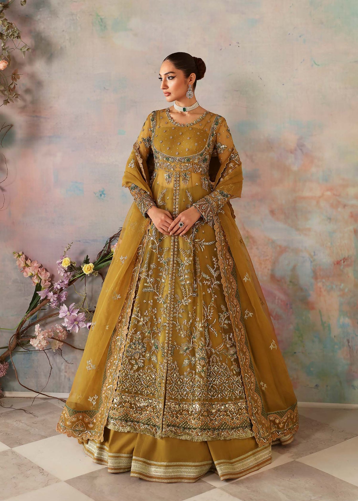 Akbar Aslam Sierra organza formal maxi