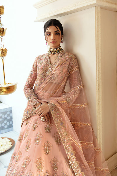 Soraya Inaya peach, seaweed green and gold net lehenga choli, photo 4