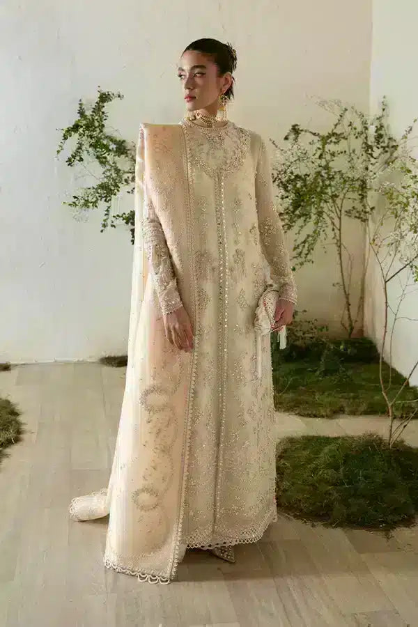 Suffuse Jahan cream yellow organza formal suit