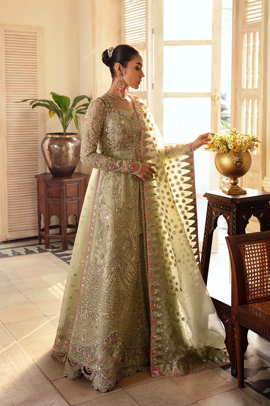 Soraya Sibel veronese green organza gown and sharara, photo 2