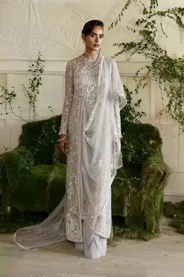 Suffuse Amber grey organza formal suit