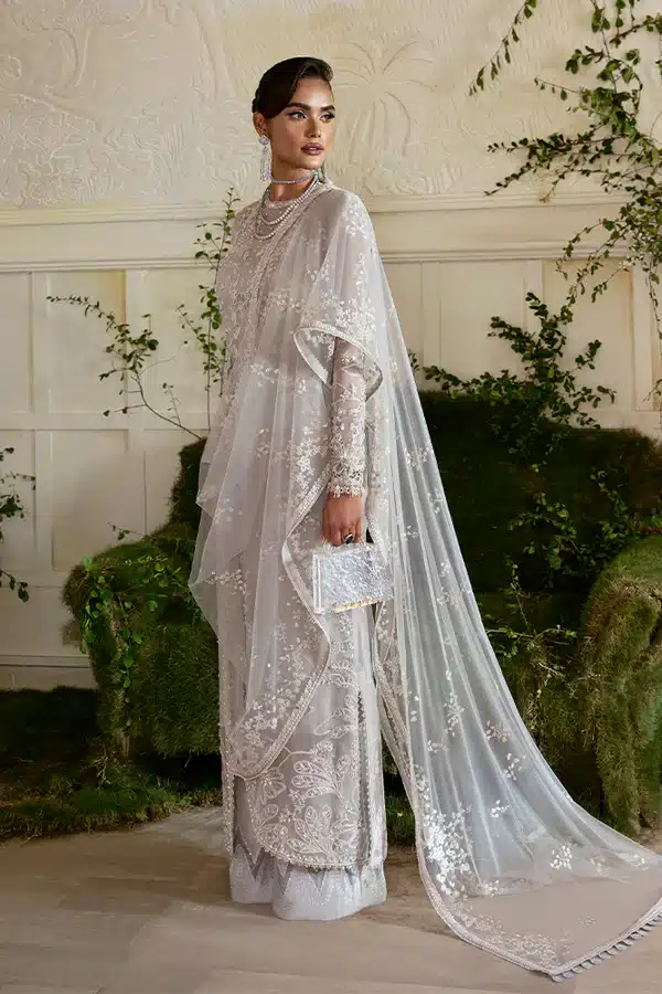 Suffuse Amber grey organza formal suit, photo 2