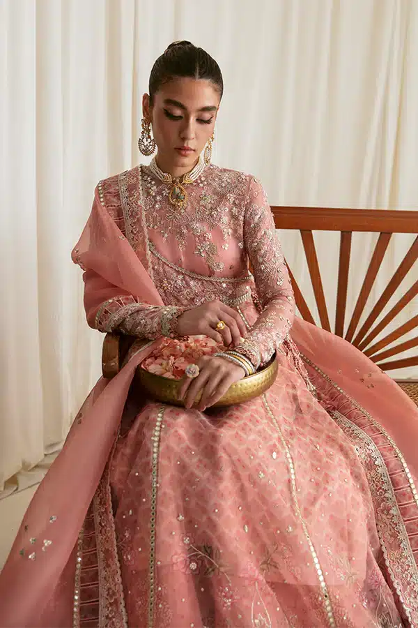 Suffuse Laira coral organza angrakha suit, photo 4