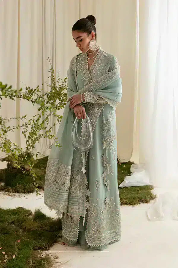 Suffuse Ilana grey green angrakha and sharara