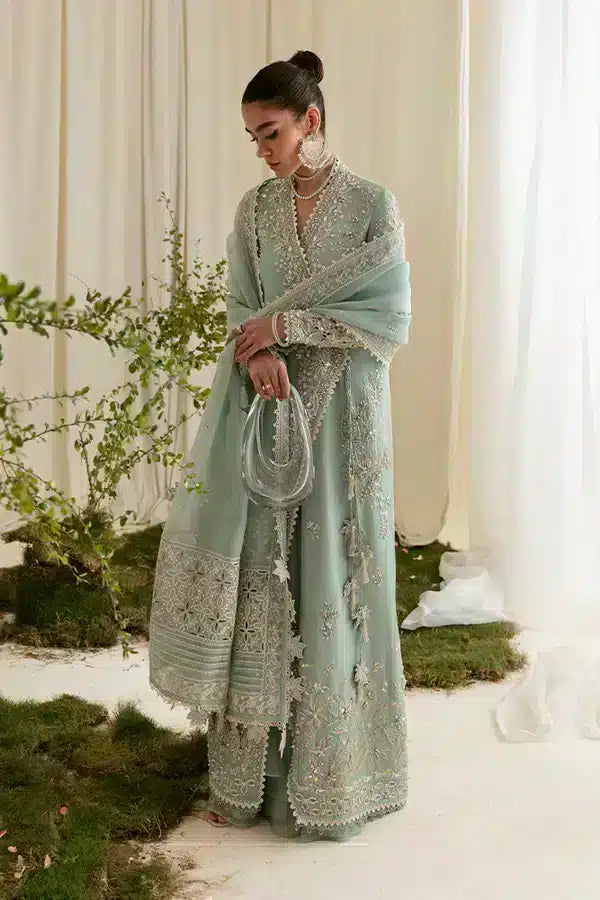Suffuse Ilana grey green angrakha and sharara