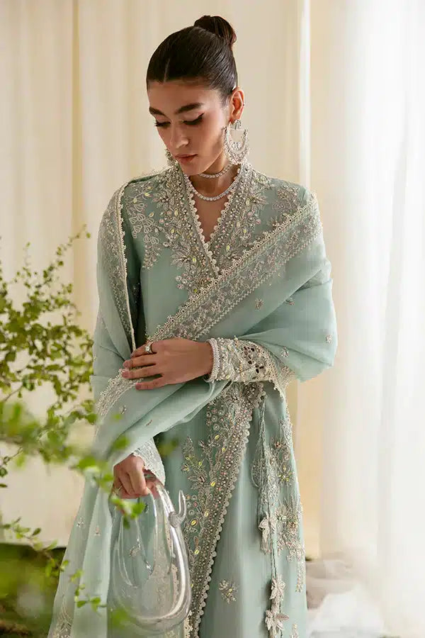 Suffuse Ilana grey green angrakha and sharara, photo 3